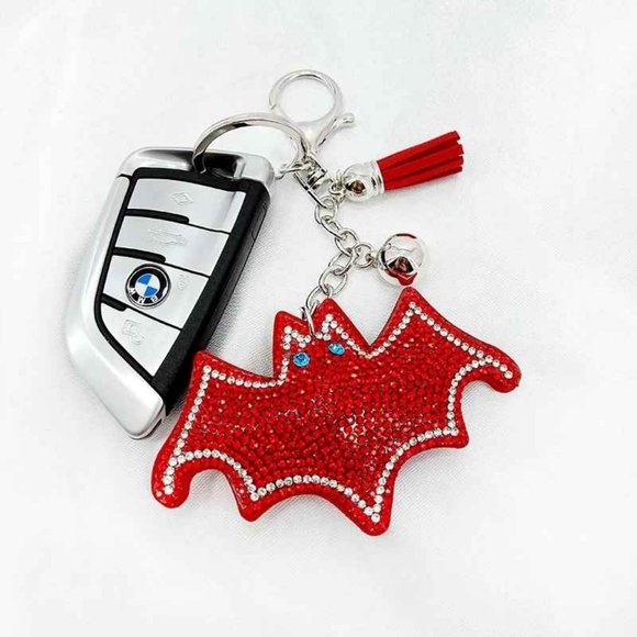 Bat Shaped Rhinestone Embellished Keychain/Bag Charm NWT - Picture 4 of 6